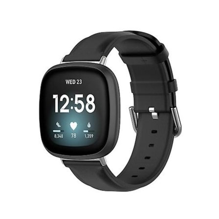 För Fitbit Versa 4 / Sense 2 watch i äkta läder