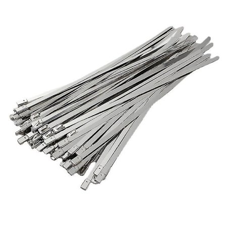 100 stk 11,8 tommer rustfritt stål låsbare kabel metall zip-ties