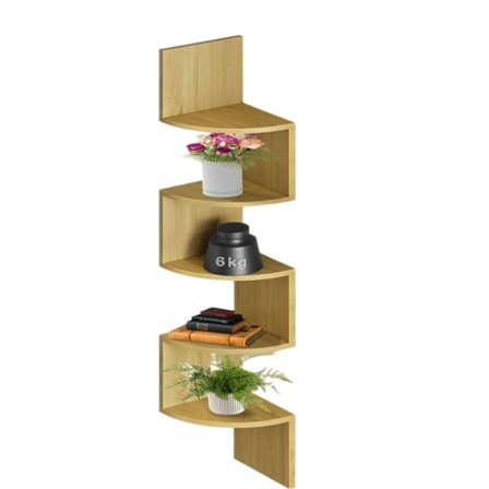 Rootz Corner Shelf - Wall Shelf - Flydende hylde - Rumbesparende - 20 cm x 20 cm x 126 cm