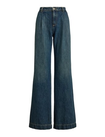 Lauren Ralph Lauren | High-Rise Pleated Wide-Leg Jean | 44