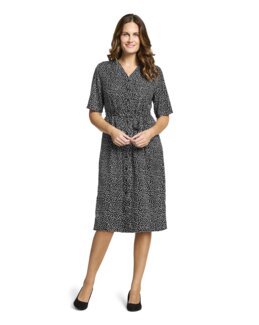 Mønstret kjole Svart - 50 - Åshild