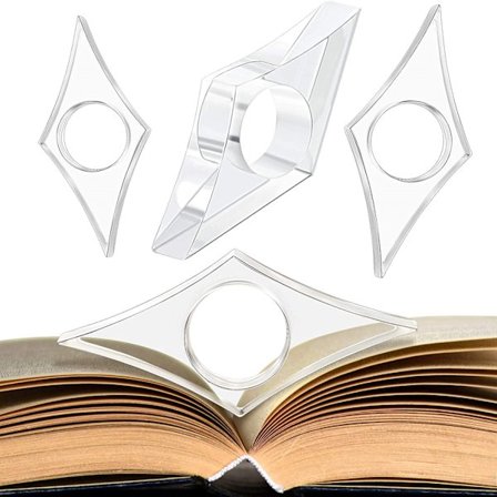 4 st transparenta tumringbokmärken i akryl för böcker