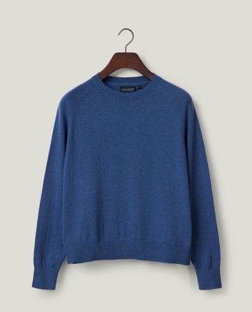 Lexington Kaschmir-Mix Raglan-Pullover, Blau