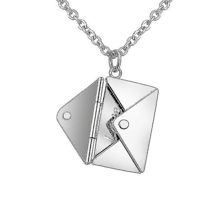 Lucky Envelope Halskæde Titanium Stål med Bogstaver Kærlighedsbrev Kuvert Vedhæng Kreativ Niche Design Par Net Rød Halskæde, Sølv