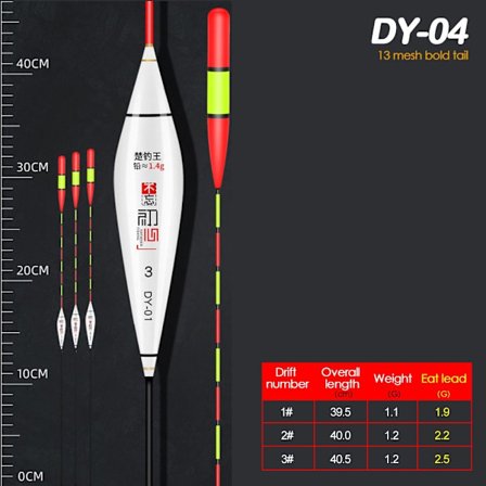 3ST 1# 2# 3# Fiskeflötsflytande Bobbers DY-04 SET DY-04 SET
