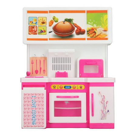 Leksakskök för barn med öppningsbar ugn Pedagogisk låtsaslek matlagningsspel