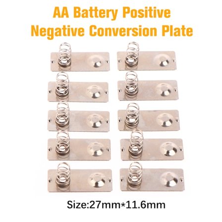 10 stk 27x11,6mm AA batteri Positiv negativ konverteringsfjær