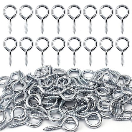 Silmukka-ruuvi, 60 kpl Ruuvikoukku, Hiiliteräs Silmäkoukku, Sinkitty