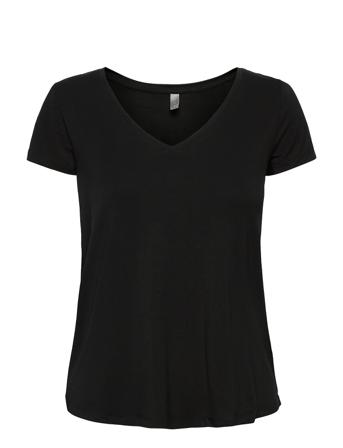 Cupoppy V-Neck T-Shirt T-shirts & Tops Short-sleeved Svart Culture