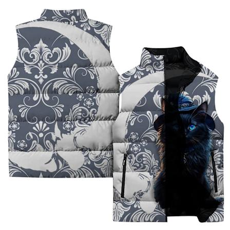 Vintervest Mænd Kitten og Hjorteprint Jakke Vest Mænds Tøj 2024 Mand Jakker Veste Ærmeløs Kold Vind Frakker P24247MHH-90PG 2XL
