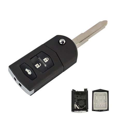 2/3 Knapper Stort Batteri Hold Flip Foldbar Fjernbetjening Bil Nøgle Etui Fob Til MAZDA 3 5 6 Serie M6 RX8 MX5 Med Uskåret Blad