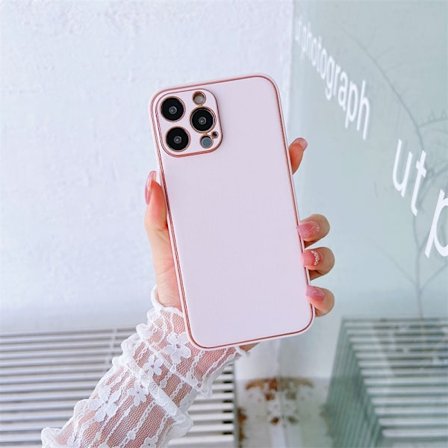 Etui til iPhone 16plus Kirsebærblomst Pink lædertekstur galvanisering Luksus Full-Body