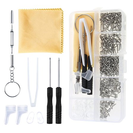 Silmälasien korjaussarjat ruuveilla, täydellinen silmälasien ja aurinkolasien korjaussarja