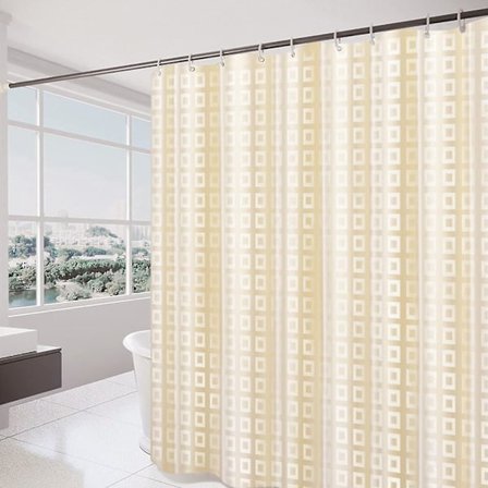 Vedenpitävä ja homeenkestävä kangassuihkuverho, 150x180cm, 12 koukun ja painotetun helman kanssa pohjassa