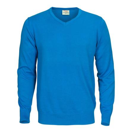 Printer Herr Forehand Stickad V-ringad Tröja Xl Ocean Blue