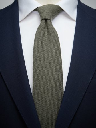 John Henric Men's Dark Grey Tie Wool Size 7,5