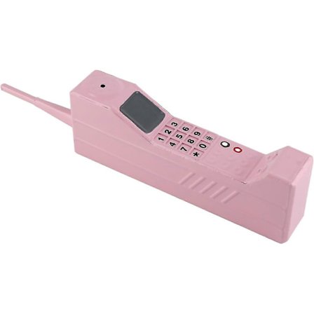90-luvun puhelinrekvisiitta, retro matkapuhelinmalli, 80- ja 90-luvun juhlakoristeisiin, kodin olohuoneen sisustukseen, työpöydän koriste (pinkki)