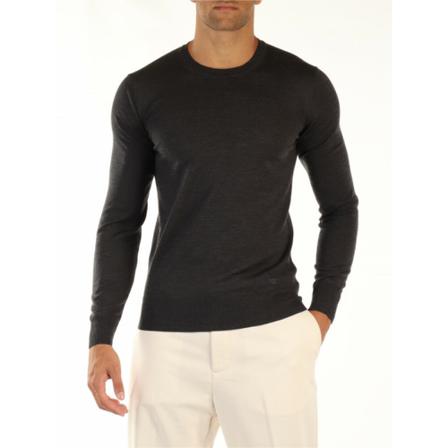 Emporio Armani Round-neck Stickat svart, Herr Stickade tröjor, Herr, Storlek: 2XL