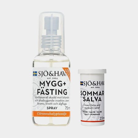 Lille myggepakke Myg- & flåtmiddel sjö&hav Myg + Flåt, spray, 75 ml + Salve mod bid / After Bite sjö&hav Sommarsalve, 23 ml
