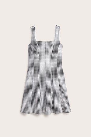 Kappahl | Rutete kjole i poplin | Svart