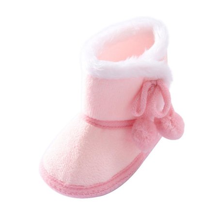 Vintervarma nyfödda toddler 1 år baby Flickor Pojkar Skor Mjuk sula Pälssnöskor 0-18M