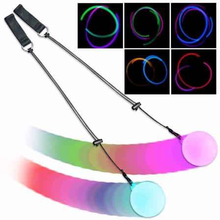 Noctilucent Led flerfarget lys Med Firetoys Bag, 2 stk
