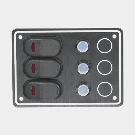 Pannello interruttori / pannello fusibili, 15 A, 3 interruttori, con interruttori automatici