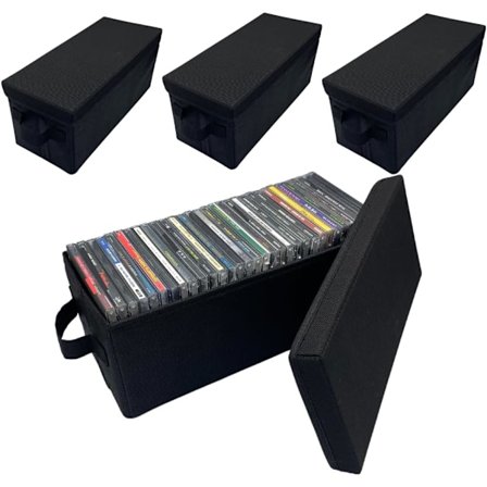 CD-förvaringslådor - CD-fodralhållare, behållare rymmer 30 CD-skivor i fullständiga jewel cases, 60 CD-skivor i smala fodral och 165 skivor i CD-