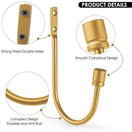 2 stk. metal gardinholdere, dekorative vægmonterede gardinbindere