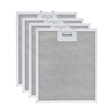 4-Pack Aluminium & Aktivt Kol Filter för Köksfläkt kompatibelt med Whirlpool W10169961A, Ikea, Jenn Air