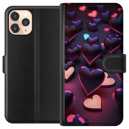 Kompatibelt Plånboksfodral till Apple Apple iPhone 11 Pro Midnattshjärtan
