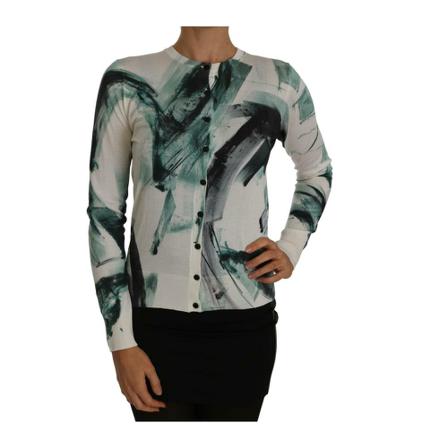 Dolce & Gabbana, Silk Cardigan Biały, Kobieta, Rozmiar: 3XS