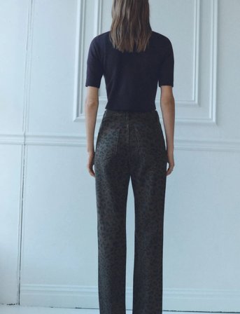 Mango Leopard-Print Straight Jeans - Brown - 34