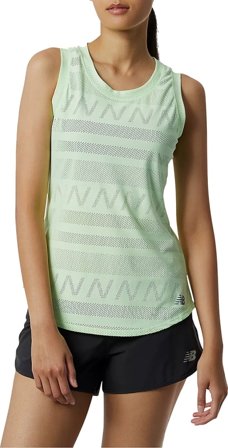 New Balance Women's Q Speed Jacquard Tank Women Short sleeved fitness sweater Green M