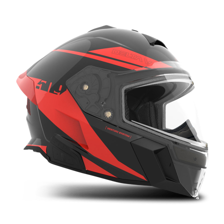 Adventurehjelm 509 Delta V Commander Snøscooter Racing Red M