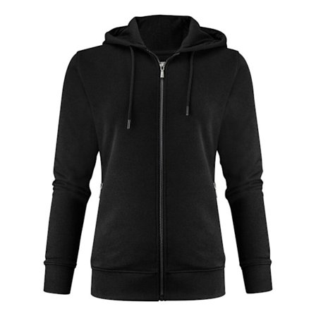 James Harvest Dam/Dam Westwood Hoodie med Full Dragkedja L Svart