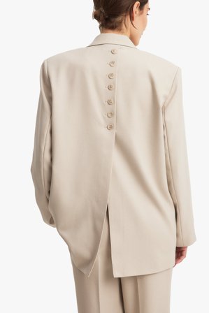 NA-KD Oversized Blazer - Lang Blazers - Beige - EU 42