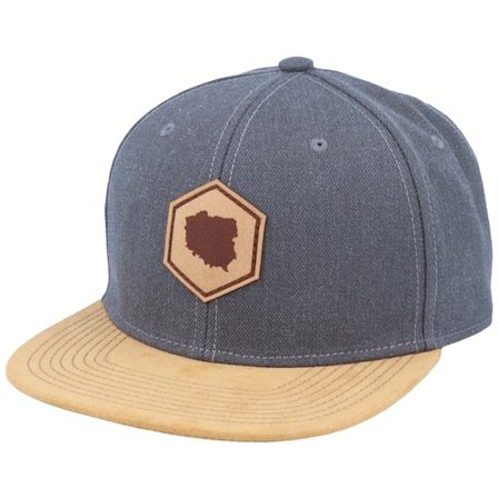 Iconic - Poland Map Patch Dark Heather Grey/Suede Snapback Snapback Grey Cap - @ Hatstore