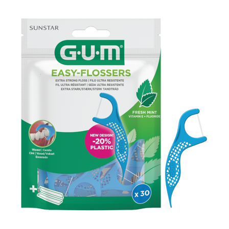 Gum Easy-Flossers Cool Mint tanntrådbøyle, 30 stk.