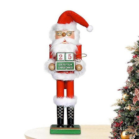 Nedtelling til jul i tre Adventskalender Nøtteknekkerdukke 38 cm Figurer For Peis Skrivebord
