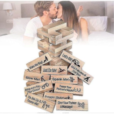 48 stk. Super Naughty Blok Tårn Spil, Paraktiviteter Dato Aften Ideer, Valentinsdag Tumbling Tower Stableblokke Spil til Par Aften Party Spil