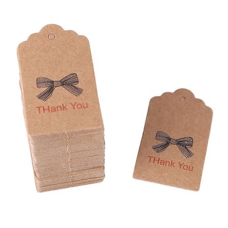 100 stk. Brune Håndlagde Hengelapper Bryllupsgave Dessertmerker Klesmerker Smykker Prislapp #1