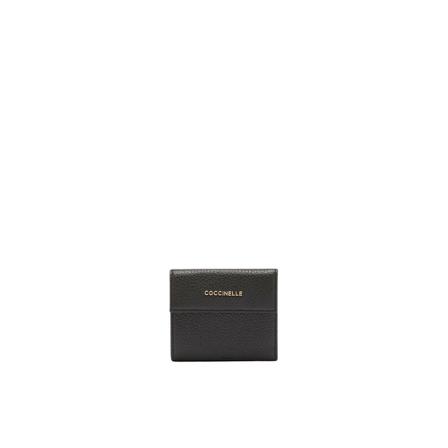 Coccinelle, Metallic Soft Wallet Czarny, Kobieta, Rozmiar: ONE Size