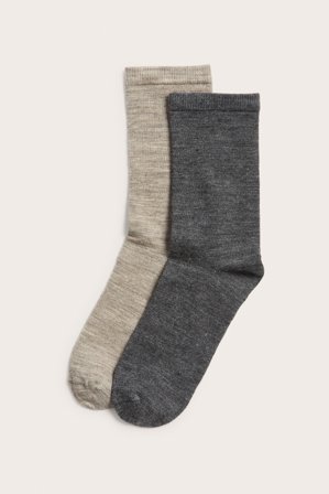 Kappahl | Skarpetki z mieszanki wełny, 2-pak, Kaxs | Beżowy