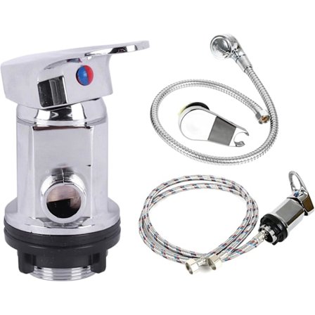 Duschblandare 1/2" utlopp med 80cm inlopps- och utloppsslangar + bevattningskit för husbil, motorhome, husbil