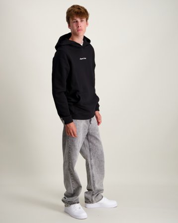 Jack & Jones JORNORREBRO EMB SWEAT HOOD NOOS JNR Czarny Swetry Chłopiec - Kids Brand Store
