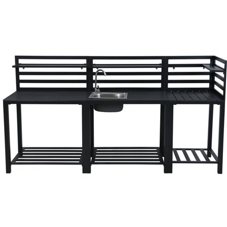 Mareld Udekøkken modul, 3 dele med vask - Sort | KitchenOne