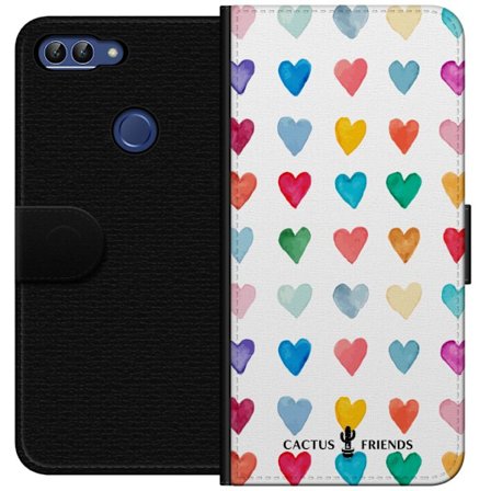 Yhteensopiva Lompakkokotelo Huawei Huawei P smart Cactus and Friends - Watercolor Love Grid