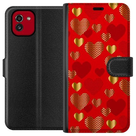Kompatibelt Plånboksfodral till Samsung Samsung Galaxy A03 GoldenHearts