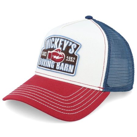 JJ Hats - Vit trucker Keps - Boxing Barn White/Navy/Burgundy A-Frame Trucker @ Hatstore